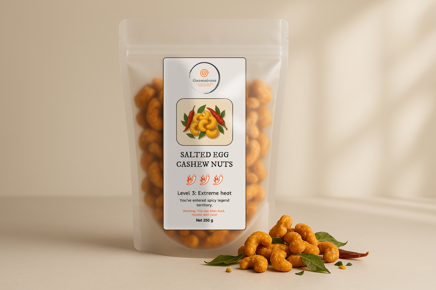 Salted egg cashew nut pouch - Level 3 extreme heat beer snack
